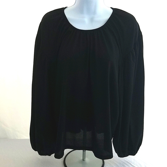 A New Day Women's Plus Size Long Bouncy Sleeve Black Shirt Various Sizes - Picture 1 of 8